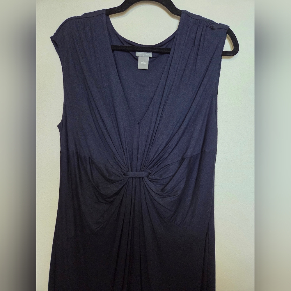 Elegant Ann Taylor Loft Navy Sleeveless Dress